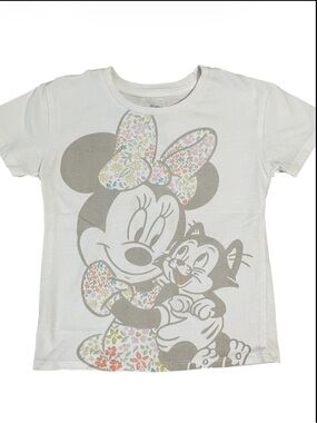 Disney White Minnie Mouse Floral Bow Tee